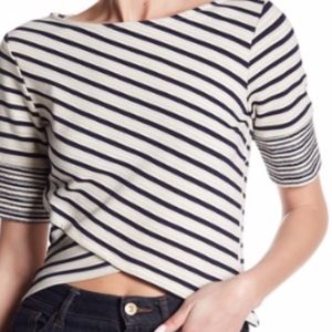 Women's Blue Striped French Terry Pencil Skirt/Top